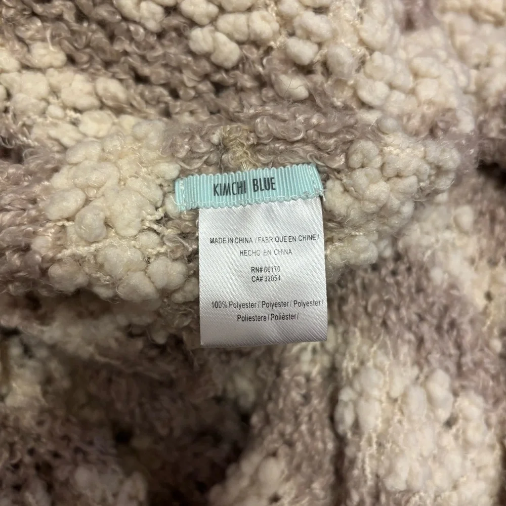 Kimchi Blue Cream and Tan Textured Infinity Knit Scarf